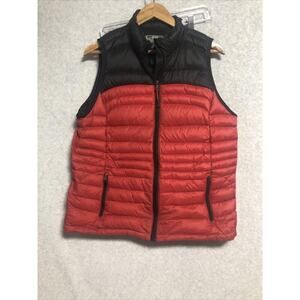 Ralph Lauren L-RL Lauren Active Puffer Vest Womens XL Red & Black Down Feathers